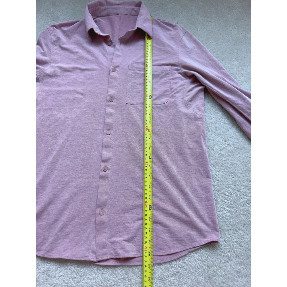 Lululemon Commission Long Sleeve Shirt Brier Rose/ White Size L Chest 44" - Picture 5 of 7